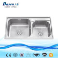 Fregadero de lavabo de cuenco doble superior de acero inoxidable moldeado superior Foshan